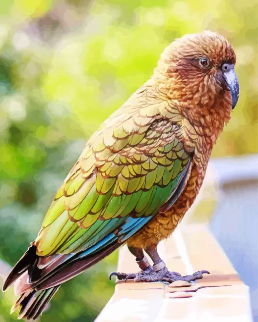 lovely Kea Bird Diamond With Numbers Lovely Kea Bird Diamond Painting