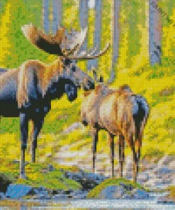 Lovely Moose Diamond Painting