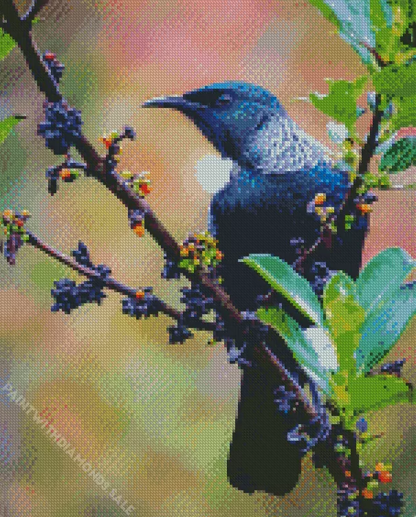 lovely Tui bird Diamond By Numbers Lovely Tui Bird Diamond Painting
