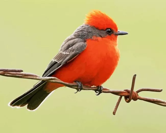 lovely Vermilion Flycatcher bird Diamond Paints Lovely Vermilion Flycatcher Bird Diamond Painting