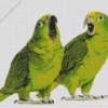 Lovely White Fronted Amazon Birds Diamond Painting