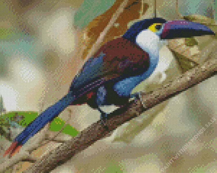 lovely Yellow Eared Toucanet bird Diamond Dotz Lovely Yellow Eared Toucanet Bird Diamond Painting