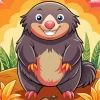 Mole Standing On Mud And Playing Diamond Painting