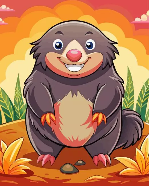 mole standing on mud and playing Diamond Paintings Mole Standing On Mud And Playing Diamond Painting