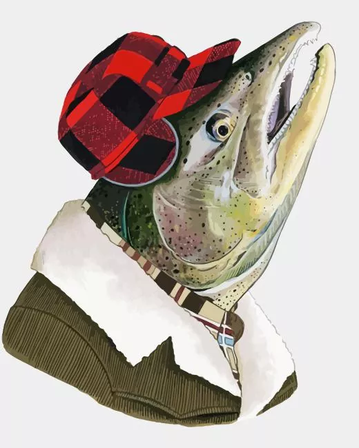 mr Salmon fish Diamond Paints Mr Salmon Fish Diamond Painting