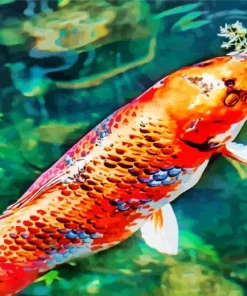Orange Koi Carp Diamond Painting