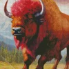 Pink Bison Diamond Painting
