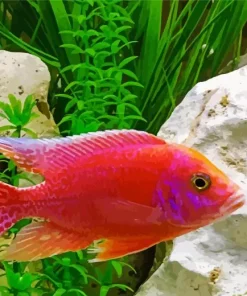 Pink Cichlid Fish Diamond Painting