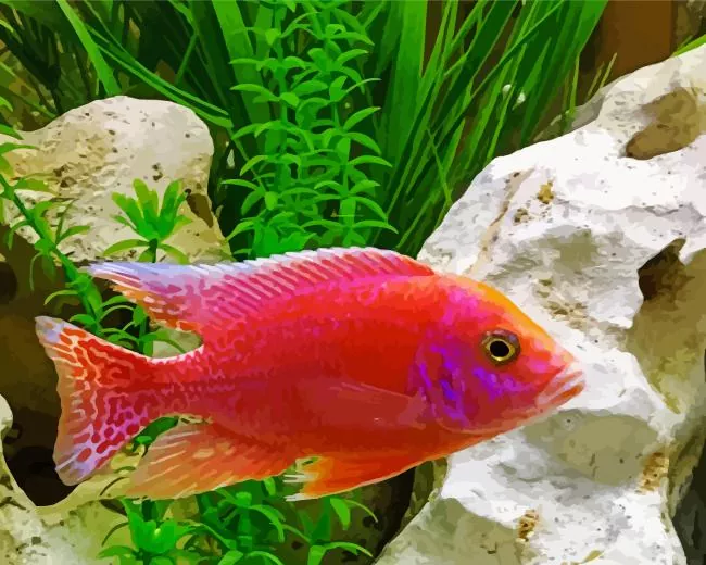 pink Cichlid fish Diamond Paints Pink Cichlid Fish Diamond Painting