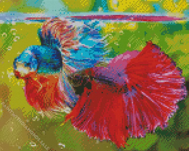 pink and blue Siamese fighting fish Diamond Paintings Pink And Blue Siamese Fighting Fish Diamond Painting