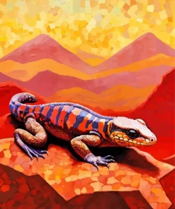 Red Gila Monster Diamond Painting