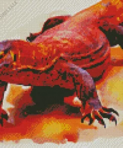 Red Komodo Dragon Diamond Painting