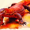 Red Komodo Dragon Diamond Painting