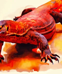 Red Komodo Dragon Diamond Painting