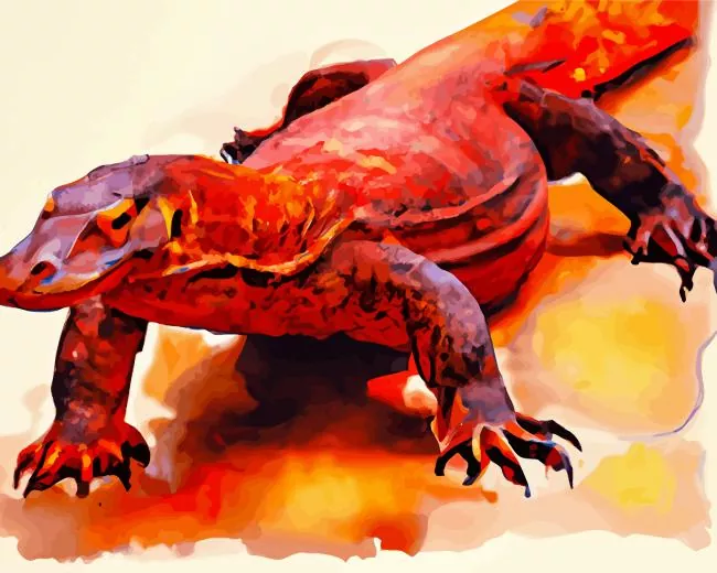 red Komodo dragon Diamond Paintings Red Komodo Dragon Diamond Painting