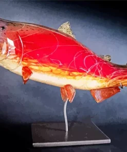 Red Salmon Art Diamond Painting