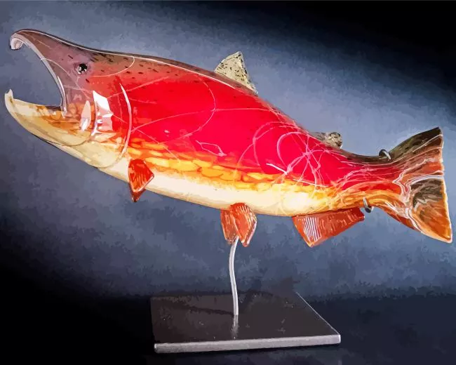 red Salmon art Diamond Paints Red Salmon Art Diamond Painting