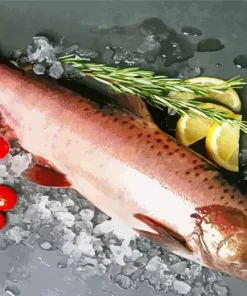 Red Salmon Fish Diamond Painting