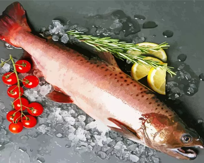 red Salmon fish Diamond Paints