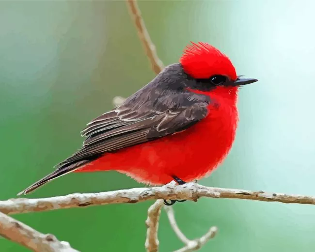 red Vermilion Flycatcher bird Diamond Paints Red Vermilion Flycatcher Bird Diamond Painting