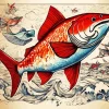 Red And Blue Bass Fish Diamond Painting
