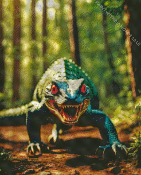 red eyed Komodo dragon Diamond By Numbers Red Eyed Komodo Dragon Diamond Painting
