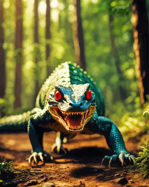 red eyed Komodo dragon Diamond Paintings Red Eyed Komodo Dragon Diamond Painting