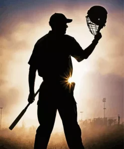 Silhouette Baseball Player Diamond Painting