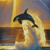 Sunlight With Orca Jumping Diamond Painting