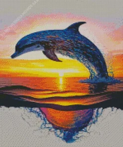 Sunset Dolphin Diamond Painting