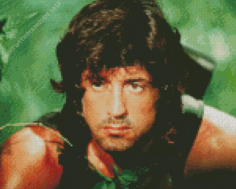 sylvester stallone as john rambo Diamond Paints Sylvester Stallone As John Rambo Art Diamond Painting