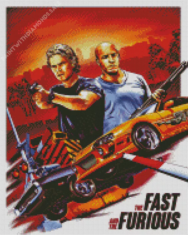 the fast and the furious poster art Diamond Paints The Fast And The Furious Poster Art Diamond Painting