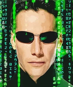 The Matrix Code Keanu Reeves Diamond Painting