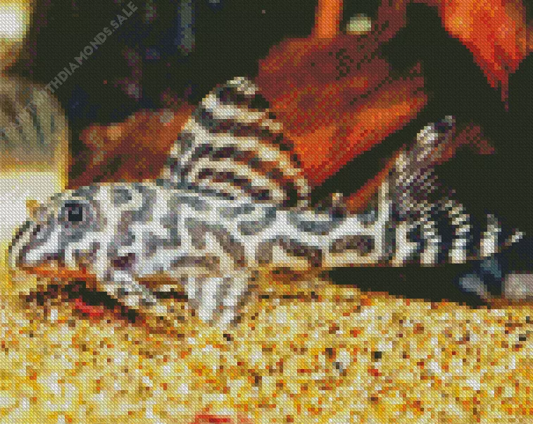 tiger Pleco Fish Diamond With Numbers Tiger Pleco Fish Diamond Painting