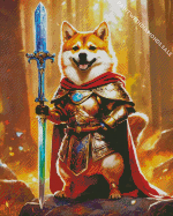 warrior Shiba Inu Diamond By Numbers Warrior Shiba Inu Diamond Painting