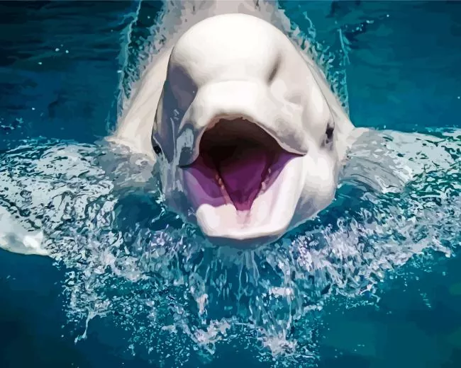 white Whale Diamond With Numbers White Whale Diamond Painting