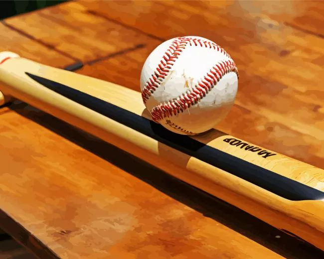 wooden Baseball bat Diamond By Numbers Wooden Baseball Bat Diamond Painting