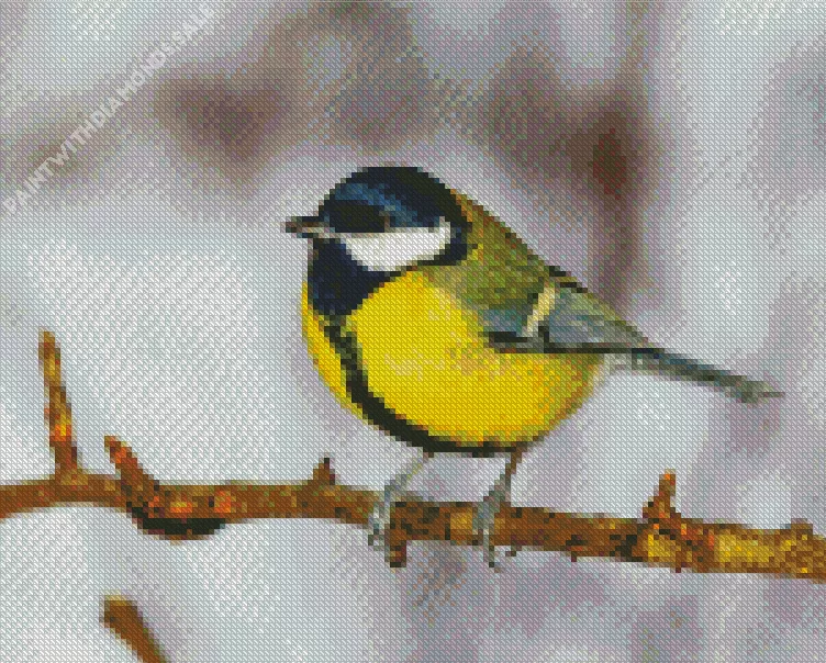 yellow Parus Bird Diamond Dotz Yellow Parus Bird Diamond Painting