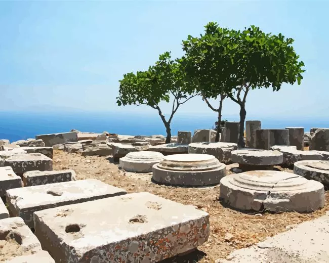 Ancient Thera in Santorini Diamond By Numbers Ancient Thera In Santorini Diamond Painting