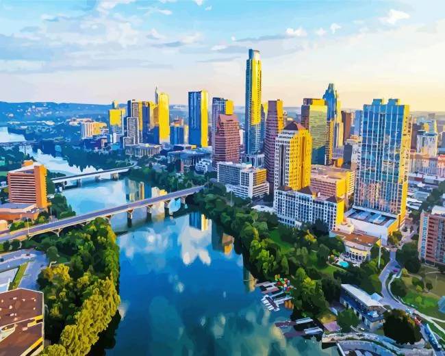 Austin Skyline art Diamond Paints Austin Skyline Art Diamond Painting