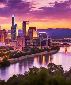 Austin Purple Sunset Diamond Painting