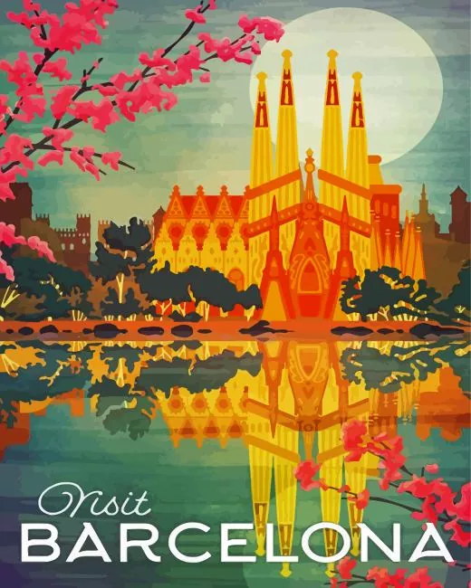 Barcelona poster Diamond Paintings Barcelona Poster Diamond Painting