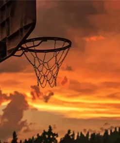 Basketball Hoop In Sunset Diamond Painting