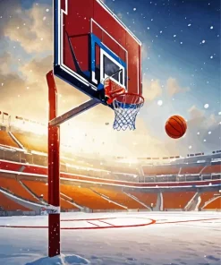 Basketball In Snow Diamond Painting