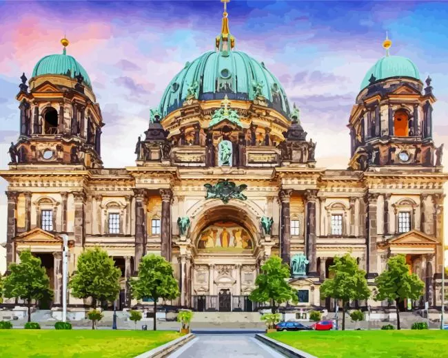 Berlin Cathedral sunset Diamond Paintings Berlin Cathedral Sunset Diamond Painting