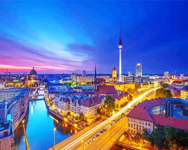 Berlin at night Diamond Paintings Berlin At Night Diamond Painting