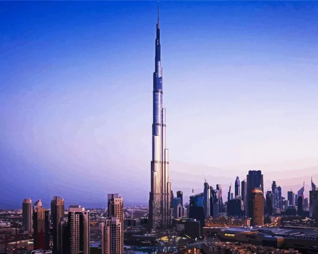 Burj Khalifa at sunset Diamond Paints Burj Khalifa At Sunset Diamond Painting
