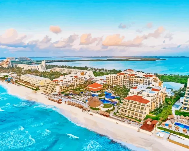Cancun island Diamond By Numbers Cancun Island Diamond Painting