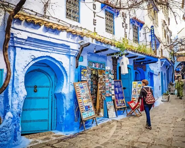 Chefchaouen Medina Diamond By Numbers Chefchaouen Medina Diamond Painting