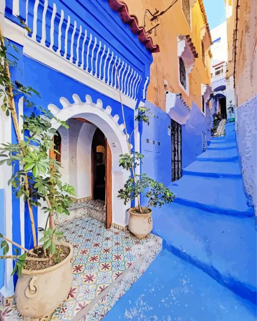 Chefchaouen the blue pearl Diamond By Numbers Chefchaouen The Blue Pearl Diamond Painting